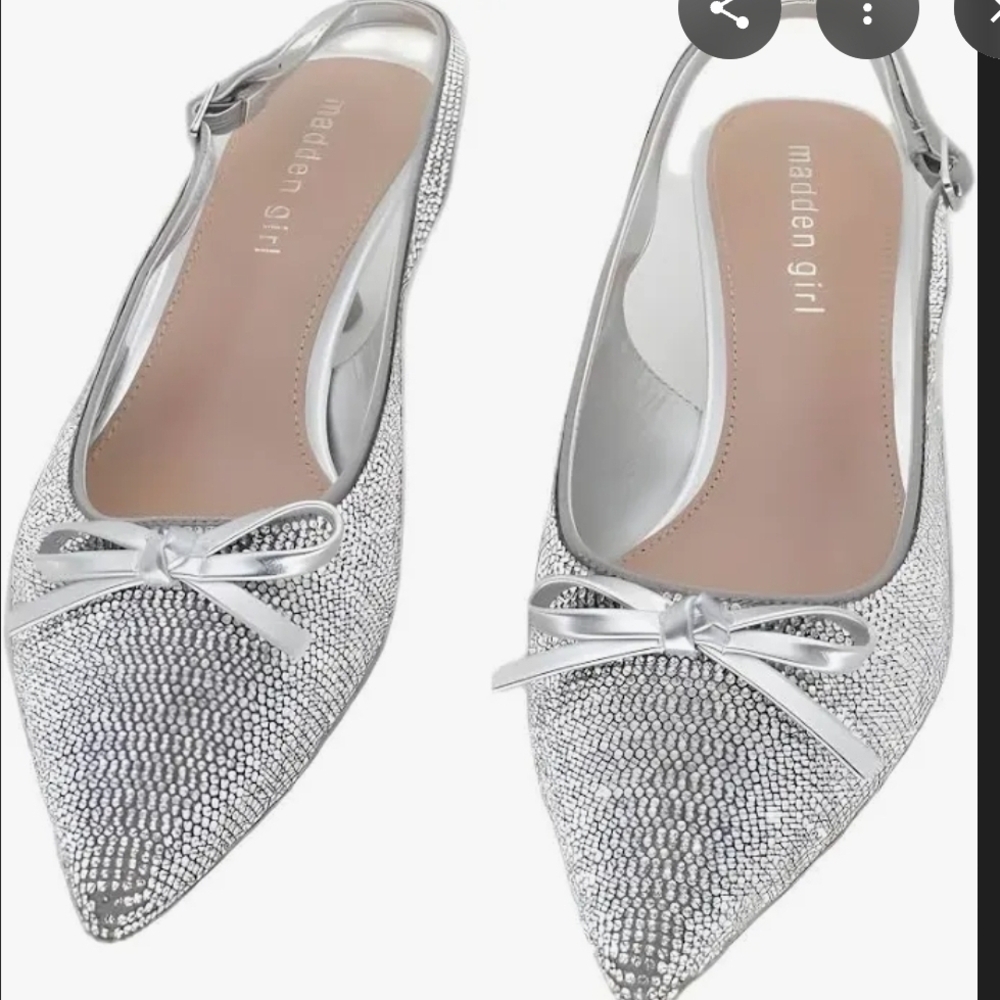 Madden Girl Silver Sparkle Flats